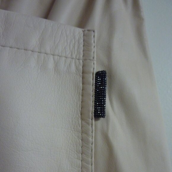 Brunello Cucinelli Pleated Leather straight-leg Pant - Picture 8 of 9